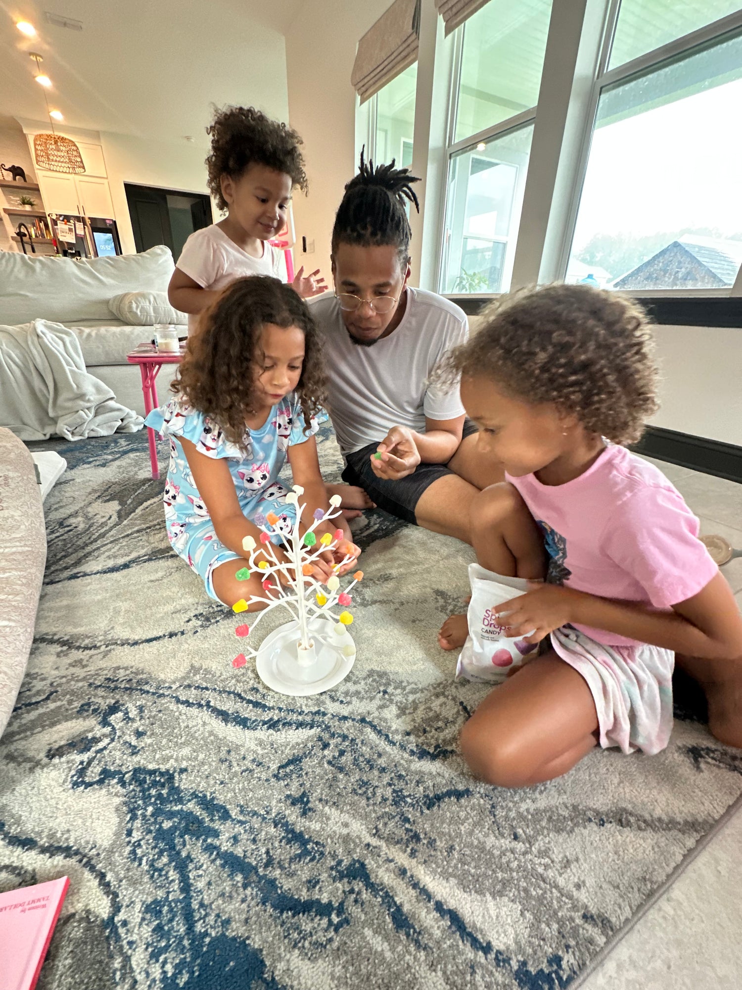 Family Decorating Gumdrop Tree