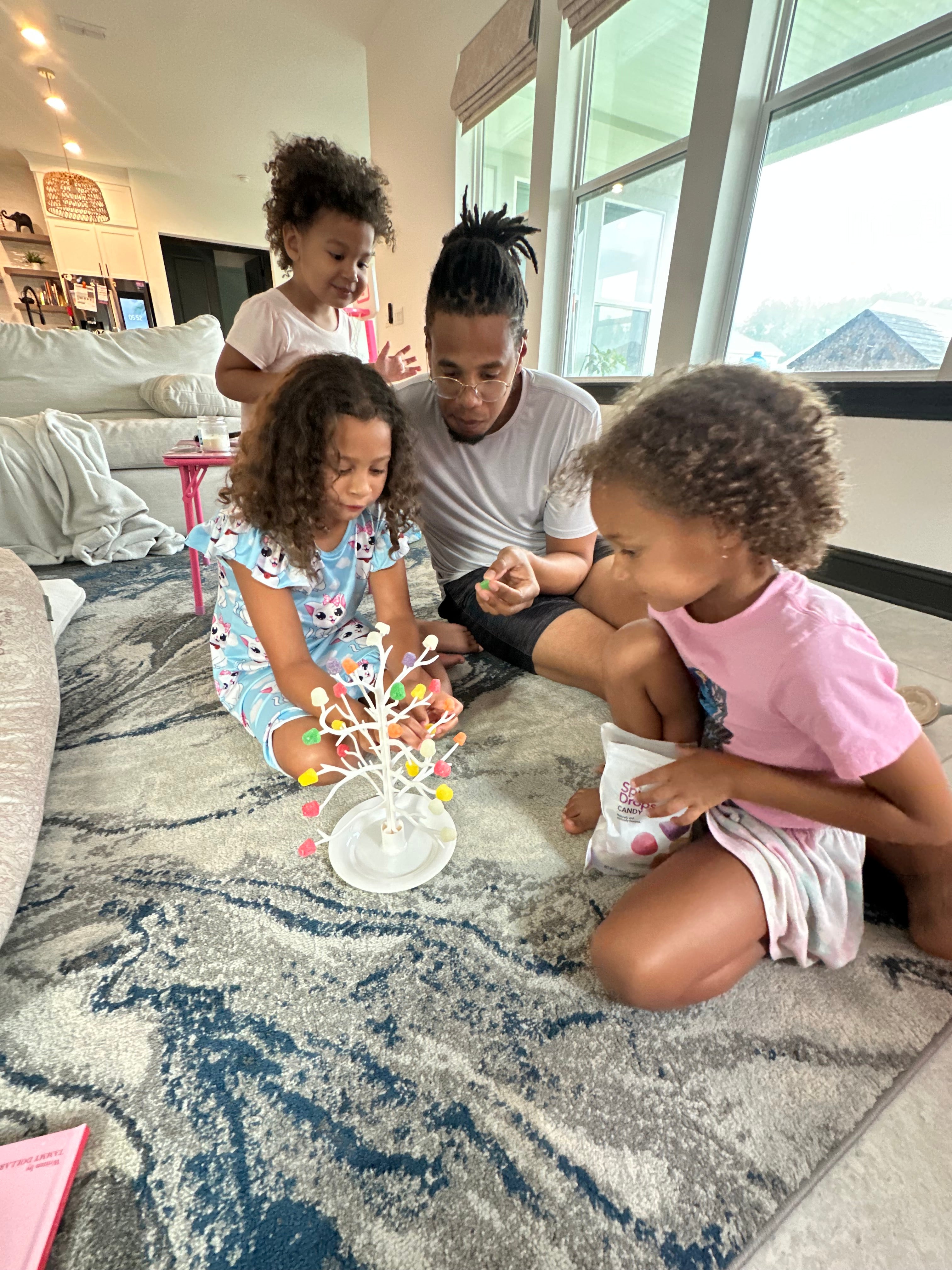 Family Decorating Gumdrop Tree